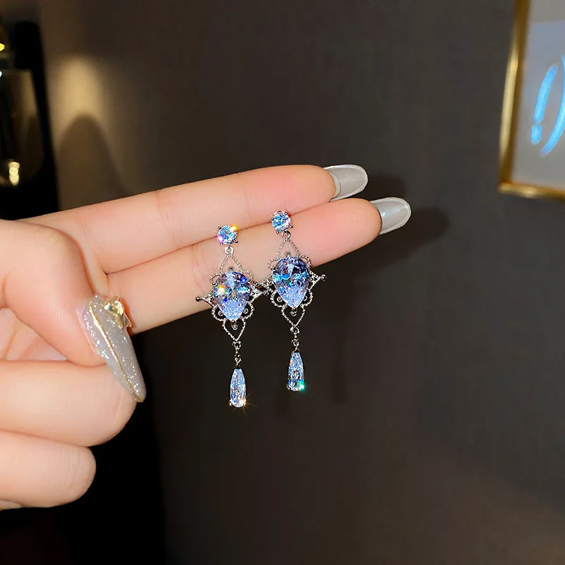 

Vintage French Ballack Style Long Water Drop Haoshi Tassel Earrings For Women Korean Fashion Earring Daily Party Jewelry Gifts