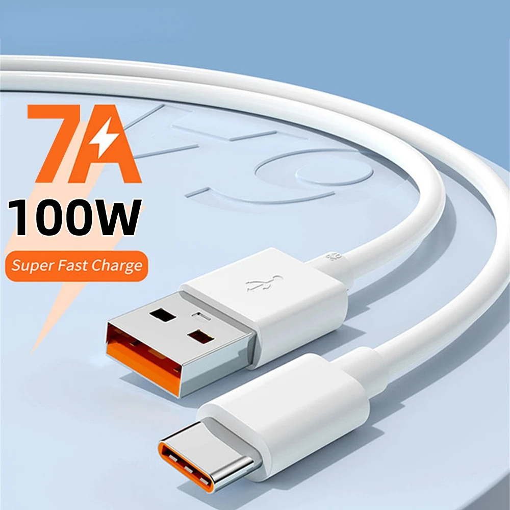 

Super Fast 7A 100W Type C Charge Cable for Huawei P40 P30 Mate 40 USB Fast Charing Data Cord for Xiaomi Mi 12 Pro Oneplus Redmi