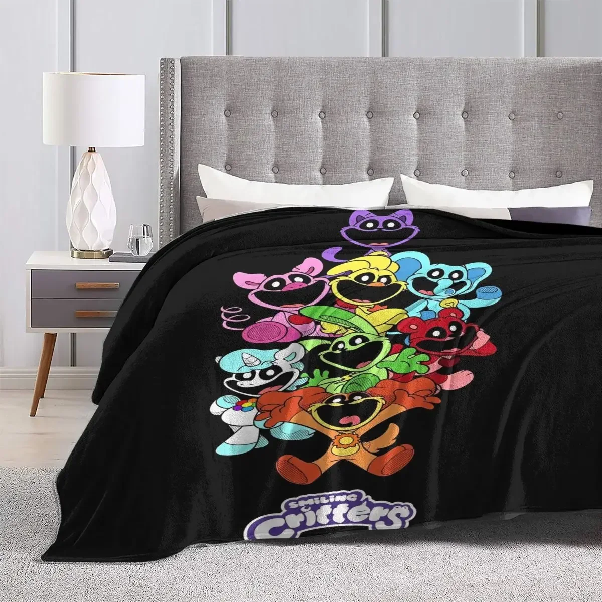 Фланелевое одеяло S-Smiling Critters с рисунком Catnap Dogday теплое мягкое для видеоигр