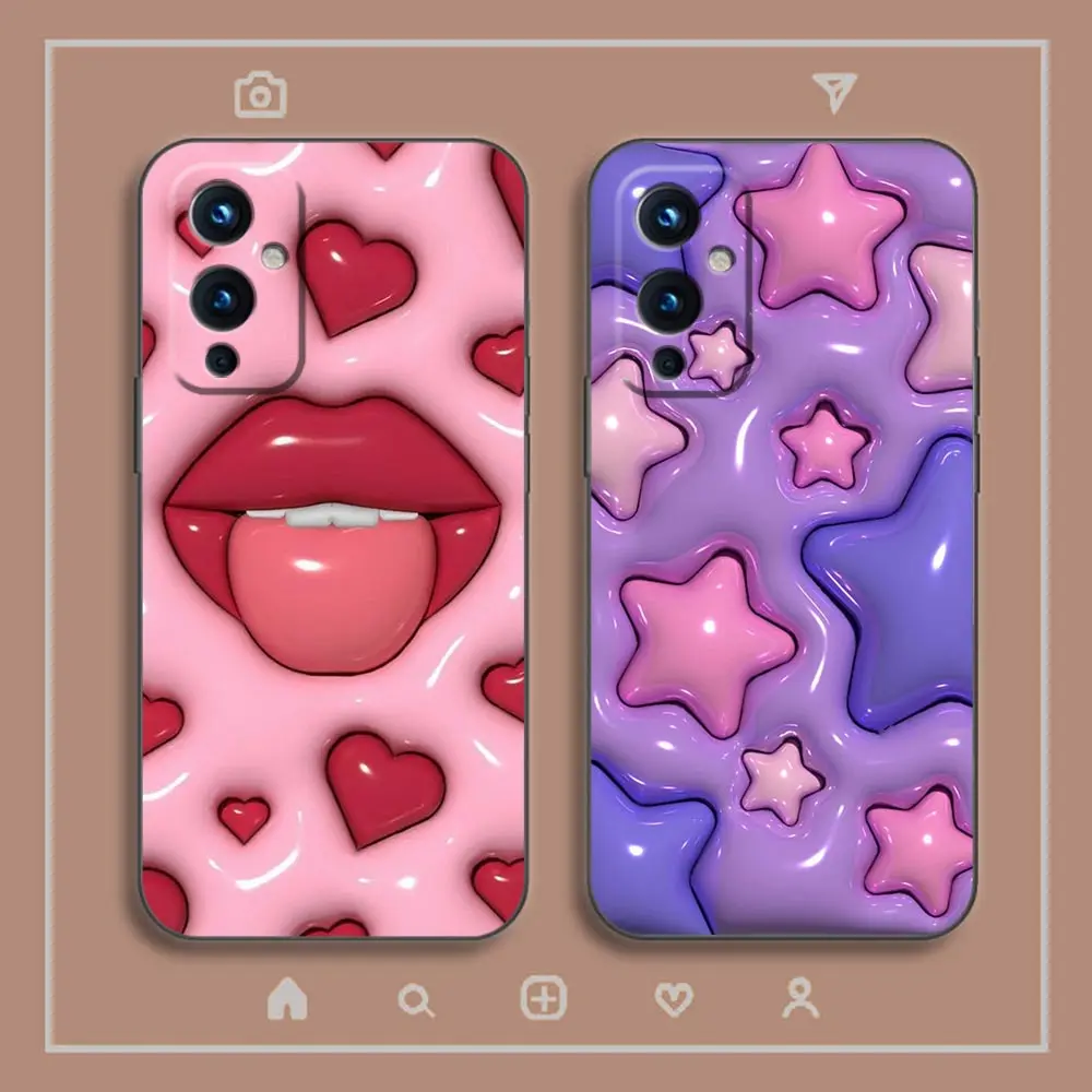 _ 3D эффект напольный план свинья цветок фотоэлемент для Oneplus 11 10 9 8 8T 7 7T 6 6T ACE 2V NORD CE 2