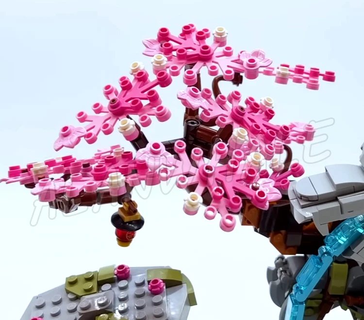 1212 шт. шиноби дракон камень храм водопад вишневый цветок дерево библиотека 35564