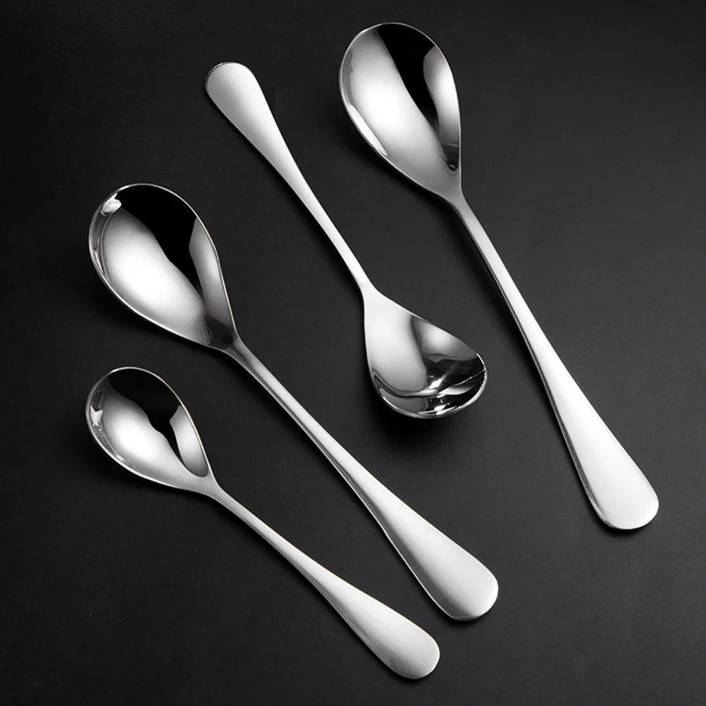 

4pcs Spoons Silverware Utensils Dessert Spoons Teaspoons Silverware Tea Spoons Silverware for Tea Home Kitchen Soup