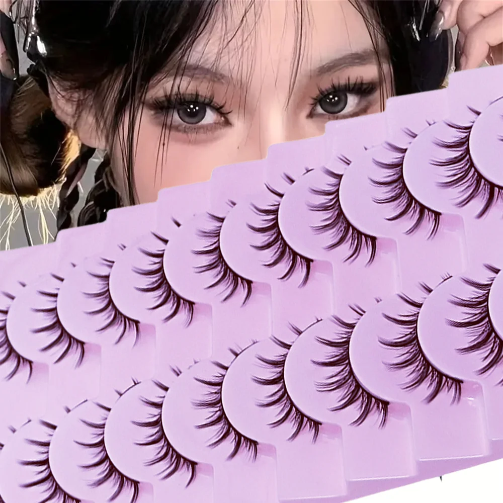 10 Пар Многослойных Натуральных Перекрывающихся Густых Туш Для Ресниц С