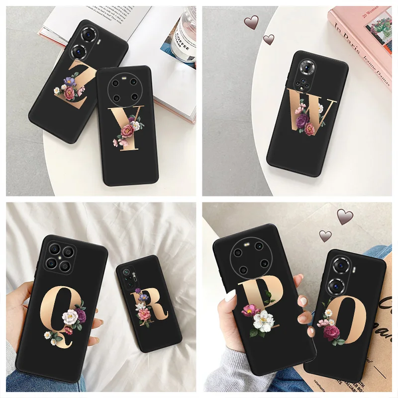 Силиконовый черный чехол для телефона Honor x8b Magic5 x9 x7 b x6 x8 a 90 70 8x фотообои с буквами