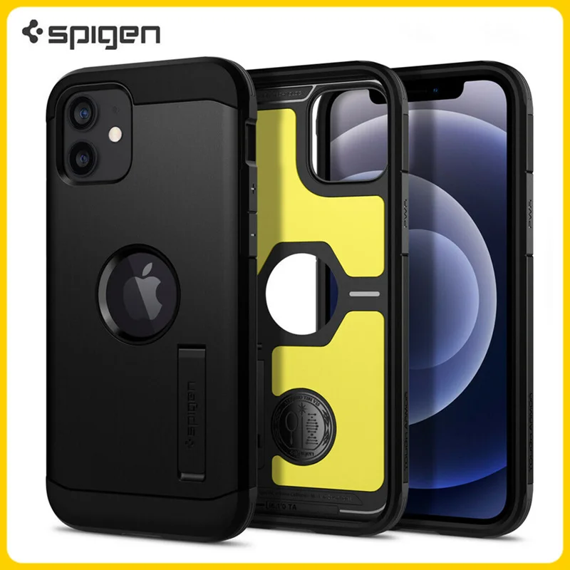 

Original Spigen Tough Armor Stand And Dual Layer Cover For Apple iPhone 13 Pro Max Built-in Kickstand Case For iPhone 12 Pro Max