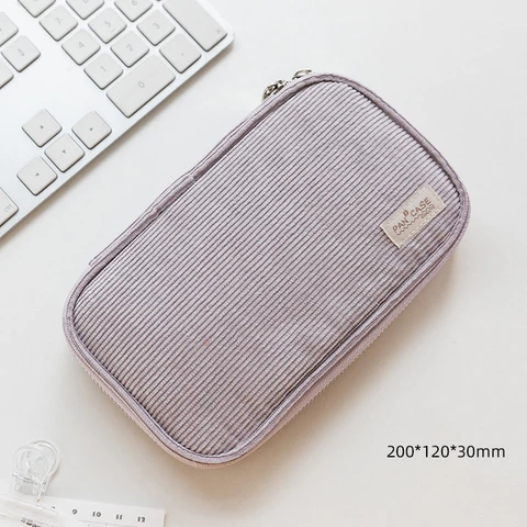 Kokuyo Corduroy Pan Case Flat Open Multi Pocket Pen Pencil Bag Bolsa de armazenamento Bolsa A7025