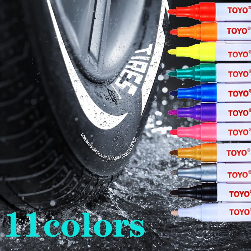 Waterproof Car Tyre Tire Tread Tire Paint Pen Marker DIY Art Drawing Pen Tool Metal Permanent Graffti Oily for Tesla Model Y X 3