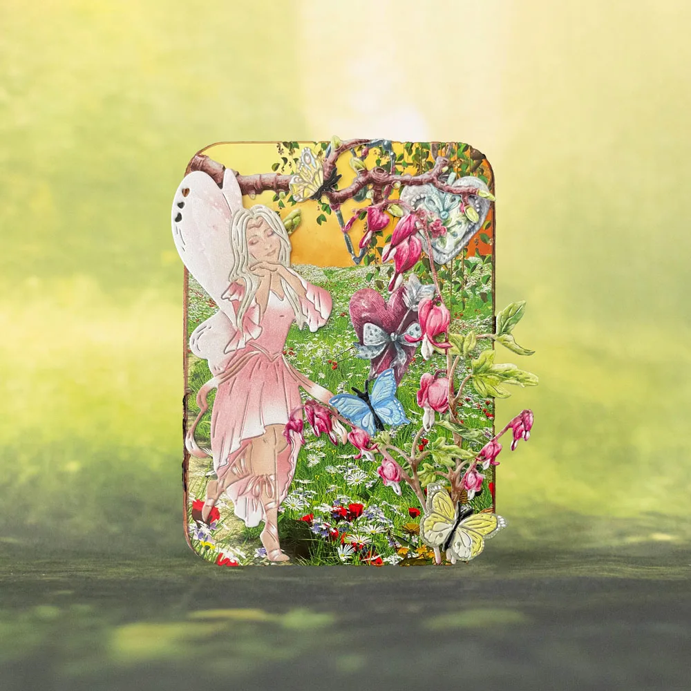 Ветви и висящие сердца бабочки Любящая фея выпуск февраль 2023 года металлические ножи для вырубки для скрапбукинга бумажного ремесла.