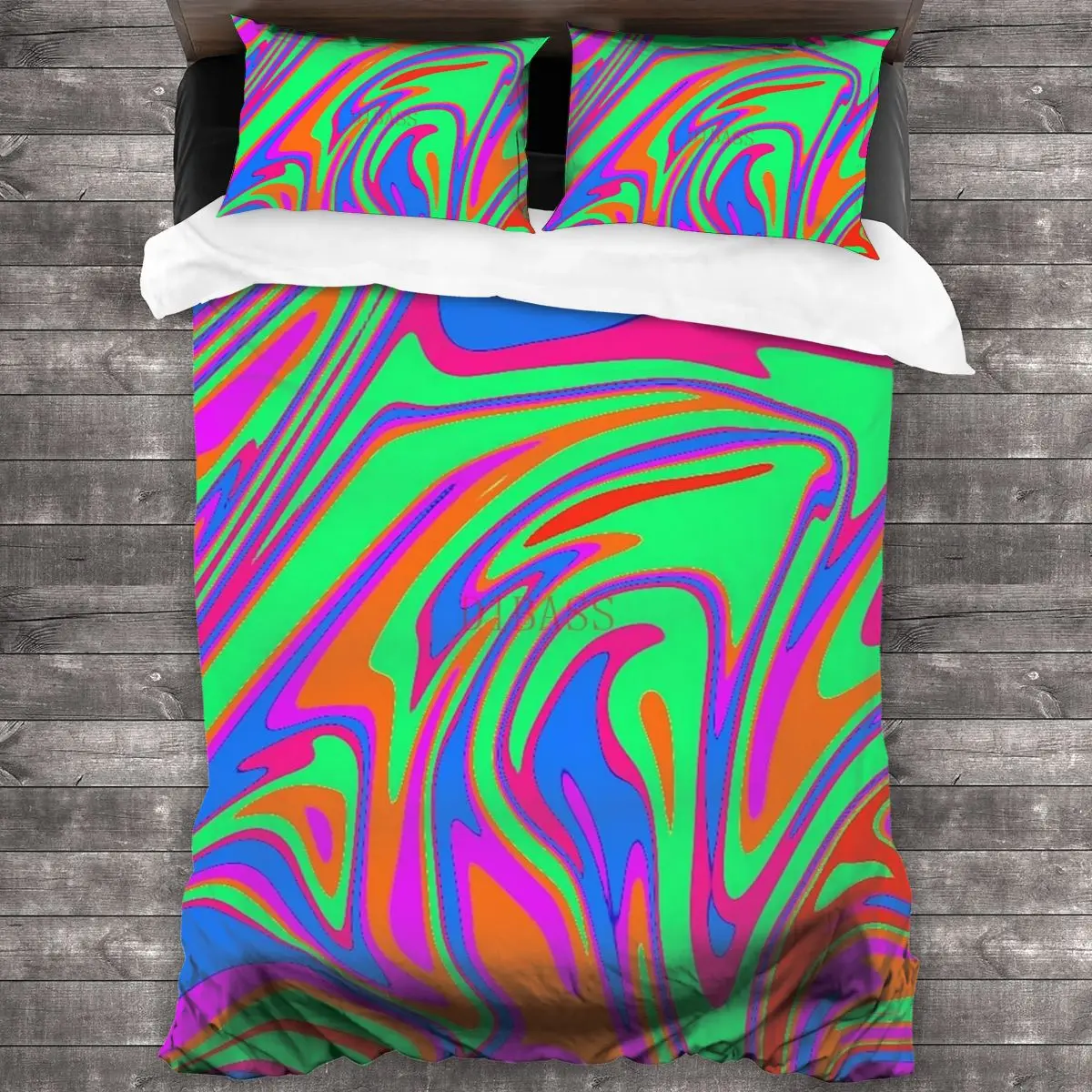 

Neon Pattern Soft Microfiber Comforter Set with 2 Pillowcase, Quilt Cover With Zipper Closure King Size Comforter Cover