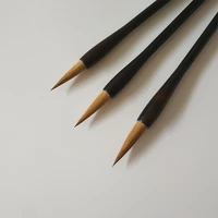 wholesale high quality ebony wood large medium and small script pure wolf hair set brush adult calligraphy practice pen
