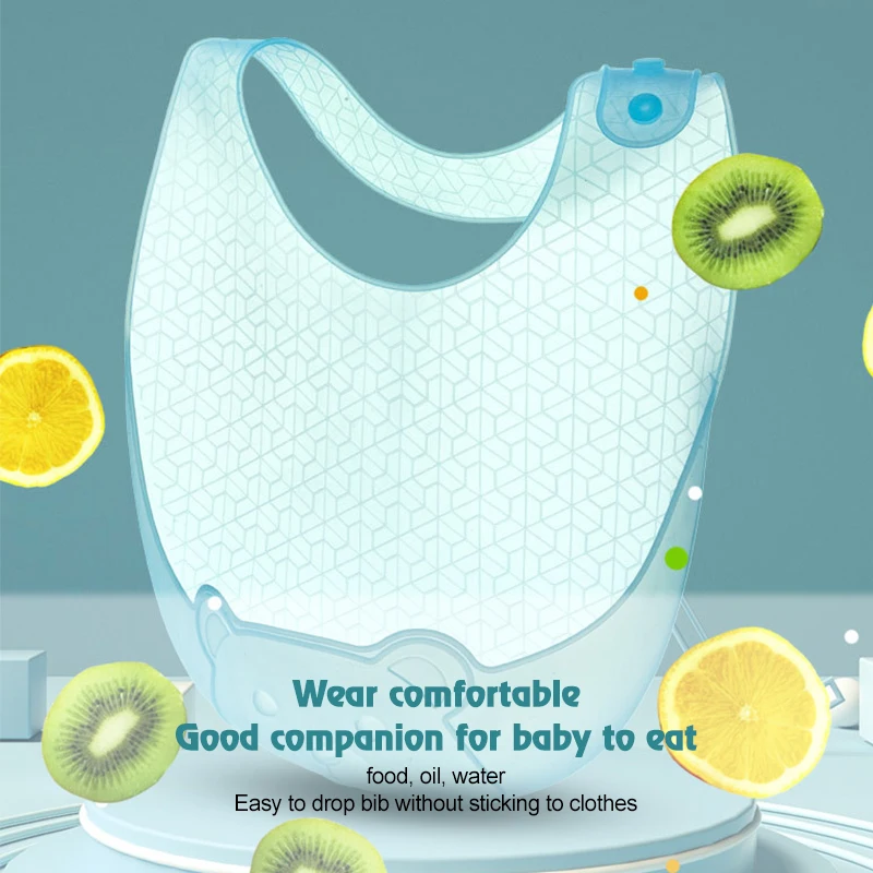 

Baby Bibs Waterproof Silicone Food Apron Children Lunch Feeding Stuff Kids Dirtproof Adjustable Saliva Soft Dripping Bandana