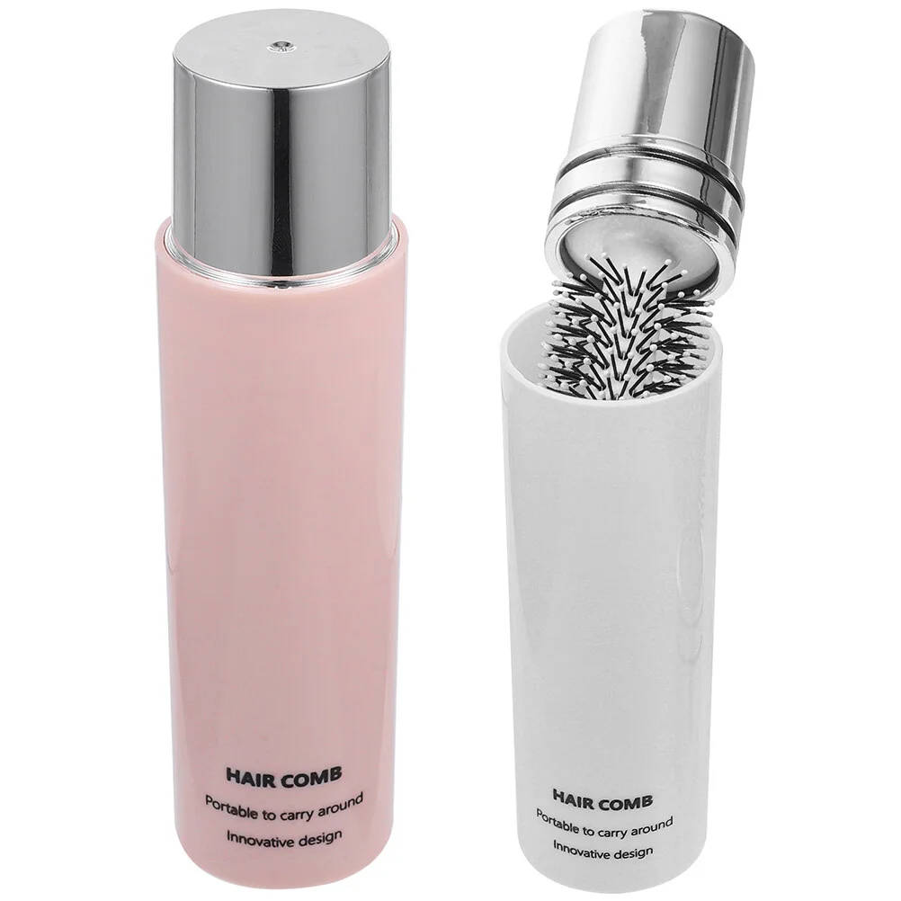 

2 Pcs Travel Comb Styling Brush Curly Hair Household Hairbrushes Women Blow Drying Abs Roller Miss