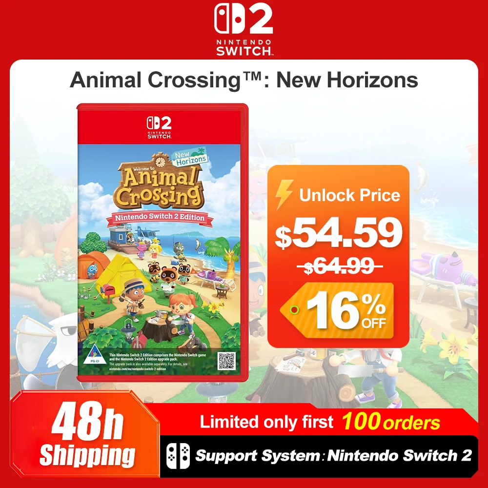 Фото Animal Crossing New Horizons Nintendo Switch 2 Edition NS2: Игры и предложения, физическая игровая карта, поддержка многопользовательской онлайн-игры №1
