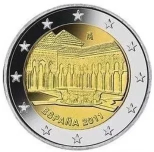 

Spain 2011 Granada Alhambra Palace 2 Euro Commemorative Coin UNC Original