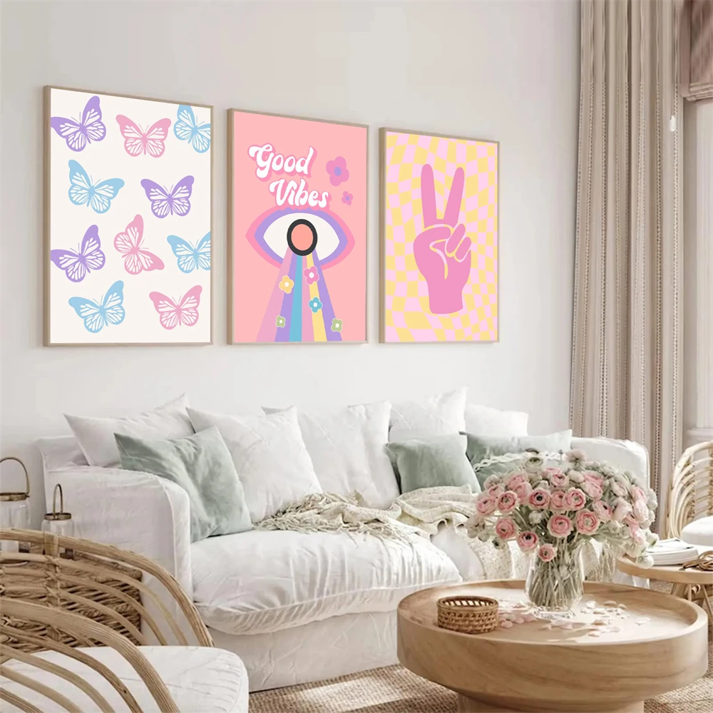 Настенная картина с листьями кораллов бабочками глазами ибицей скандинавские