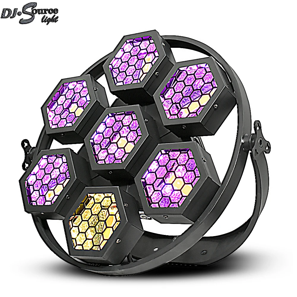 

7x50W Ретро фонари RGB COB светодиодный ретро-вспышка DJ Disco Party Lights DMX512 сценическое освещение для концертного свадебного шоу
