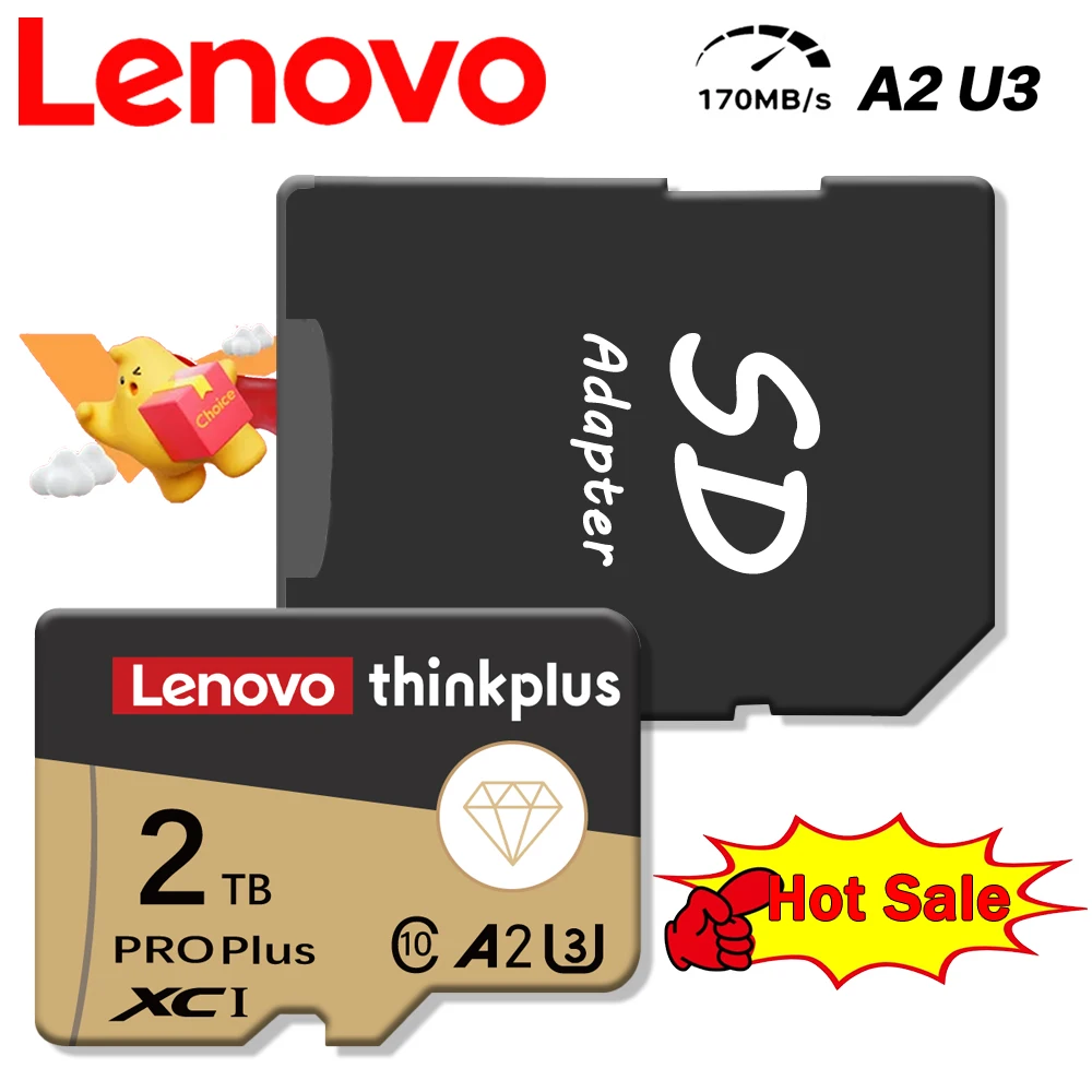 Карта памяти Lenovo 2TB 1TB U3 Высокоскоростная SD-карта 128 ГБ A2 TF-карта 512 Micro TF для камеры