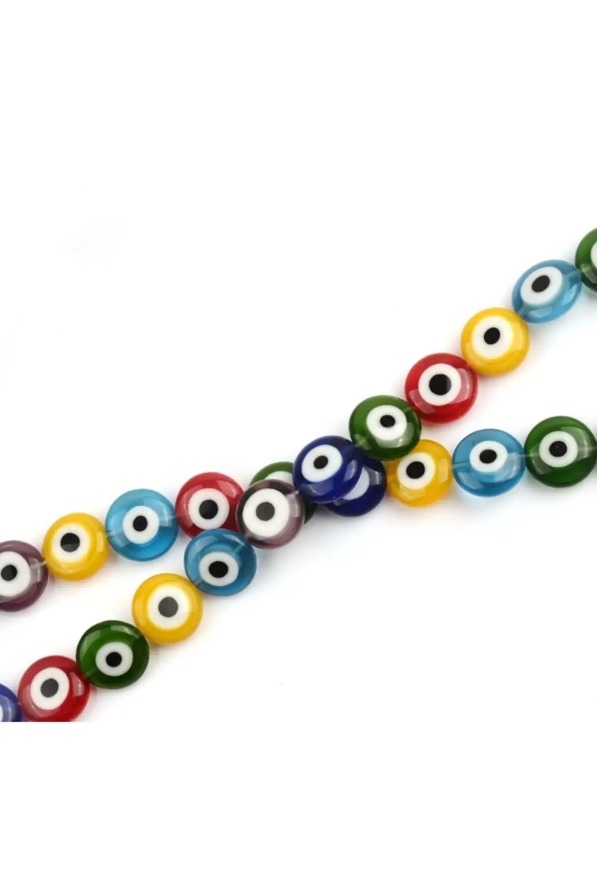

6mm Mixed Color Flat Glass Evil eye bead Array