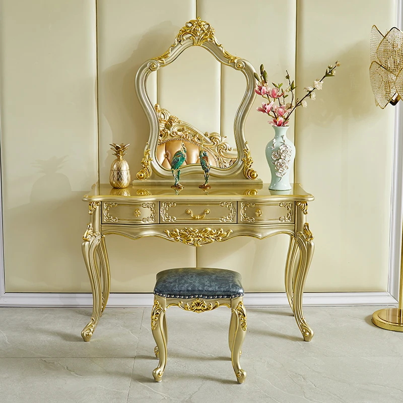 

Мебель для спальни, туалетный столик из массива дерева, шкаф для хранения в европейском стиле, встроенный современный роскошный маленький принцесса