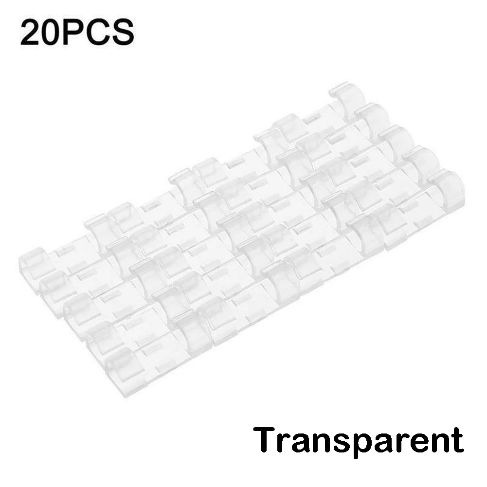 

20pcs Plastic Wire Tie Clip Fixer Organizer Self Adhesive Clamp Cord Cable Line Holder Computer USB Line Charging Cable Fastener