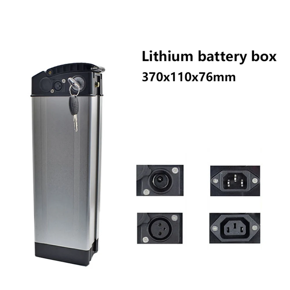 

Electric Bicycle Battery Box 36V 48V Ebike Large Capacity Battery Holder Case Use For 18650 Lithium Battery DC2.5 CON Port