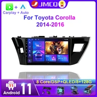 jmcq android 11 2 din 4g car stereo radio for toyota corolla ralink 2014 2016 multimedia video player carplay gps wifi rds dsp