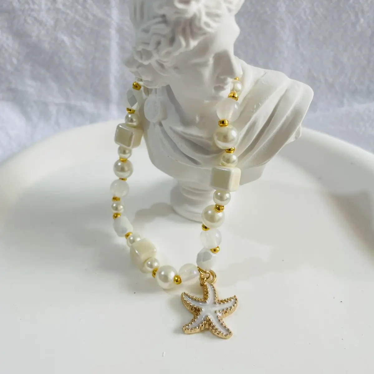 

2023 Korea Trend White Colorful Bead Bracelet for Women Cute Girls Fashion Bracelet Beach Starfish Cool Jewelry Y2K Accessories