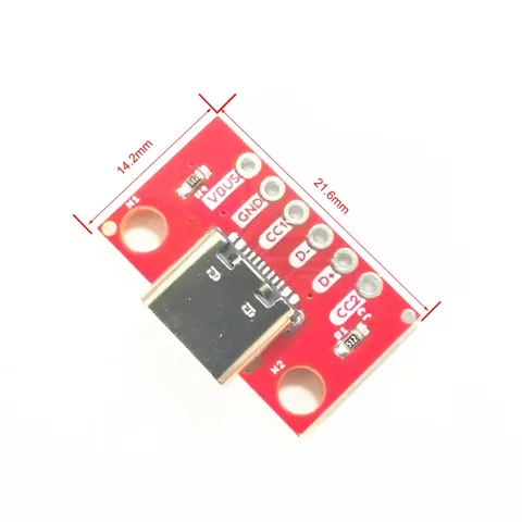 5 шт. USB-разъем типа C 3,1, последовательная базовая коммутационная гнездовая плата, красный адаптер с рядными иглами