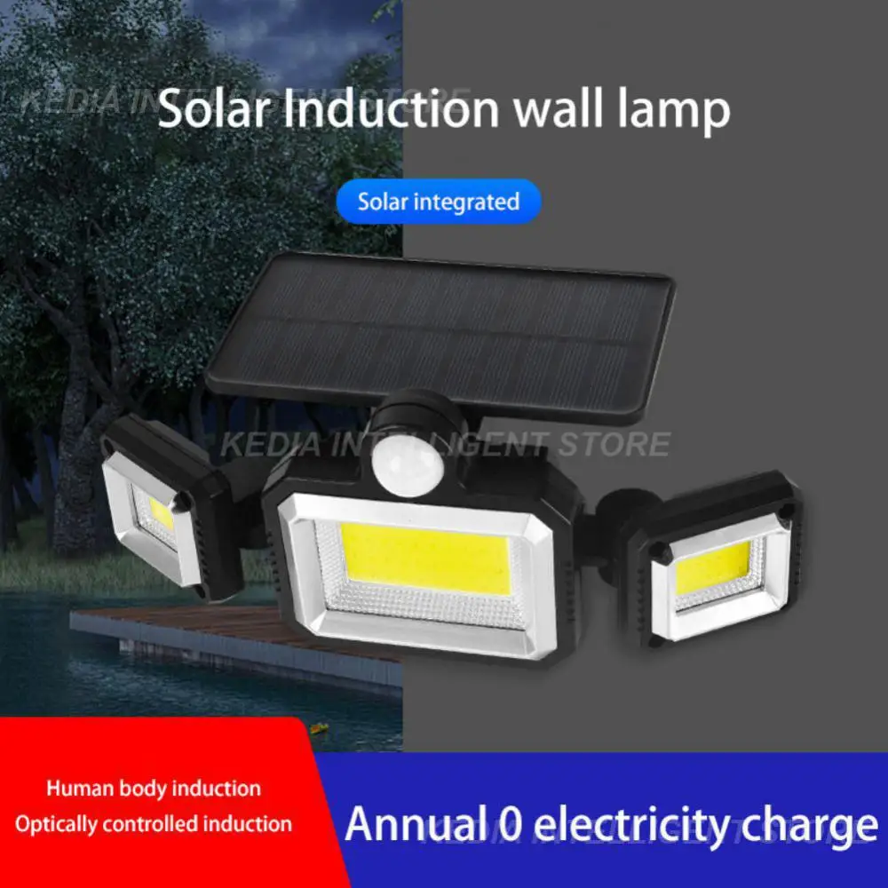 

Led Solar Lights Outdoor Waterproof 3 Head Motion Sensor Solar Lamp 270 Wide Angle Illumination Solar Street Light Wall Lamp