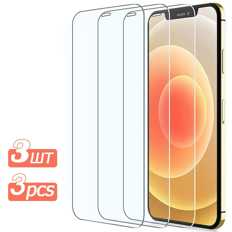 

Защитное стекло для iPhone 7 8 6 6S Plus пленка из закаленного стекла для экрана X, XR, XS MAX, 11, 12, 13 Pro, 3 шт