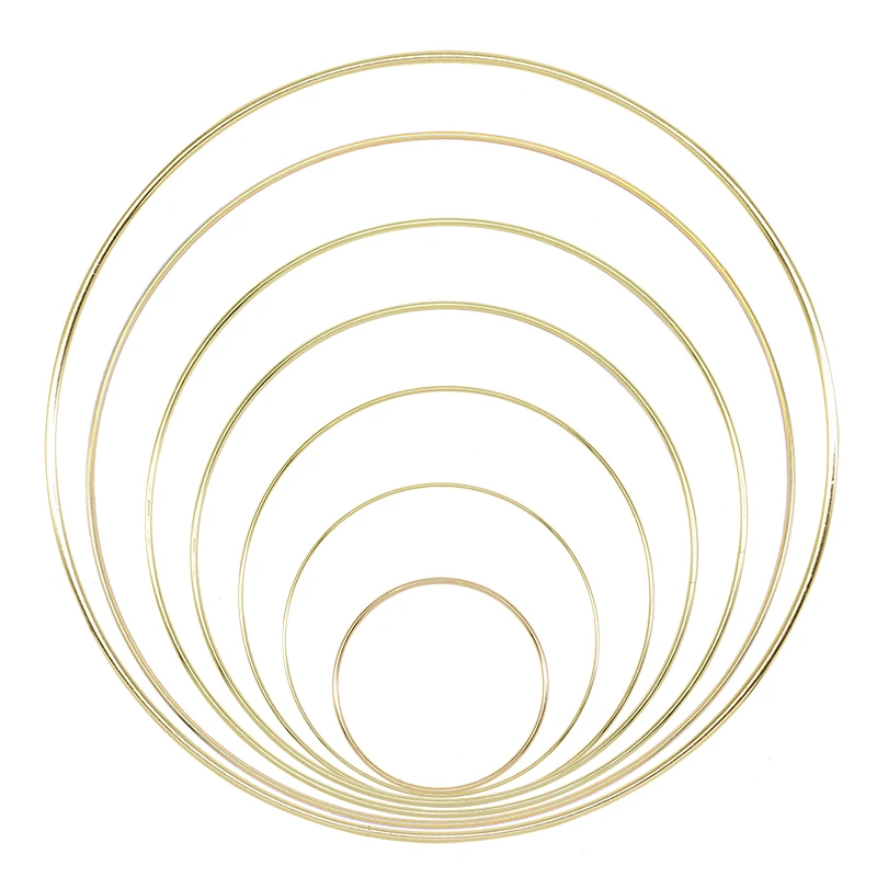 10 40cm golden metal hoop diy wreath round iron ring for home hanging decoration diy garland arts crafts supplies wedding decor free global shipping