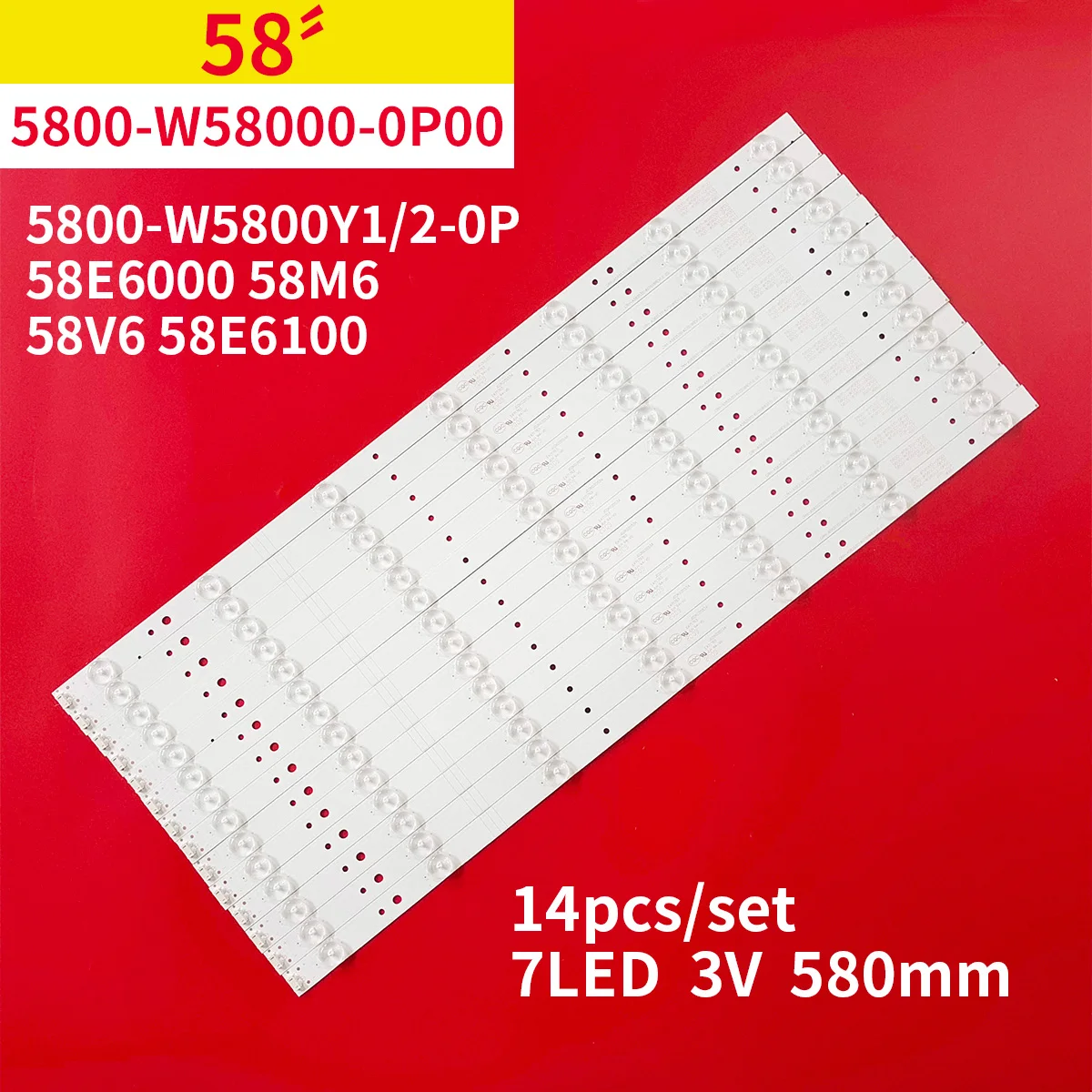 14 шт./1 комплект, Светодиодная лента для подсветки Skyworth 58 дюймов 5800-W5800Y1/2-0P 58M6 58V6 58E360 58E6000 58E610 0, экран RDL580WY