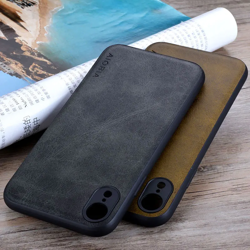 

New for IPhone XR Case 6.1 Inch Luxury Funda Vintage Leather Skin Cover Hoesje for Iphone Xr Phone Case Coque Capa Fashion