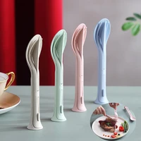 3 in 1 dinner set safety detachable spoon fork knife sets portable travel cutlery set reuseable dinnerware sets homeware 3pcs