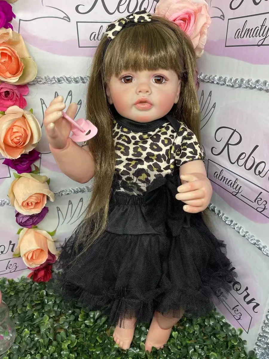 

22 Inch 3D Painted Lifelike Bebe Doll bebês renascidos bebes reborn de silicone real muñeca bebe reborn