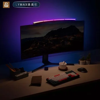 Youpin LYMAX Computer Monitor Table Lamp Curved Screen Desk Lamp Dimming Eye-Care Sound-sensitive Music Hang Gaming Light 1