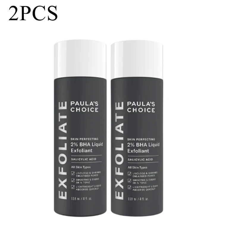 

2pcs Paulas Choice SKIN PERFECTING 2% BHA Liquid Salicylic Acid Exfoliant Facial Exfoliant for Blackheads Enlarged Pore Wrinkle