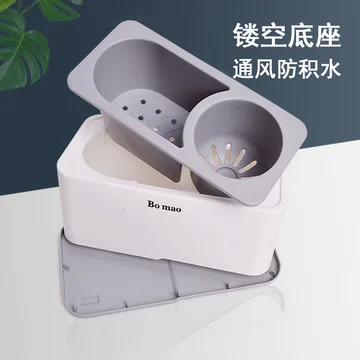 wall mounted toilet brush bathroom storage grid drainage toilet brush household long handle silicone cleaning set supplies box free global shipping