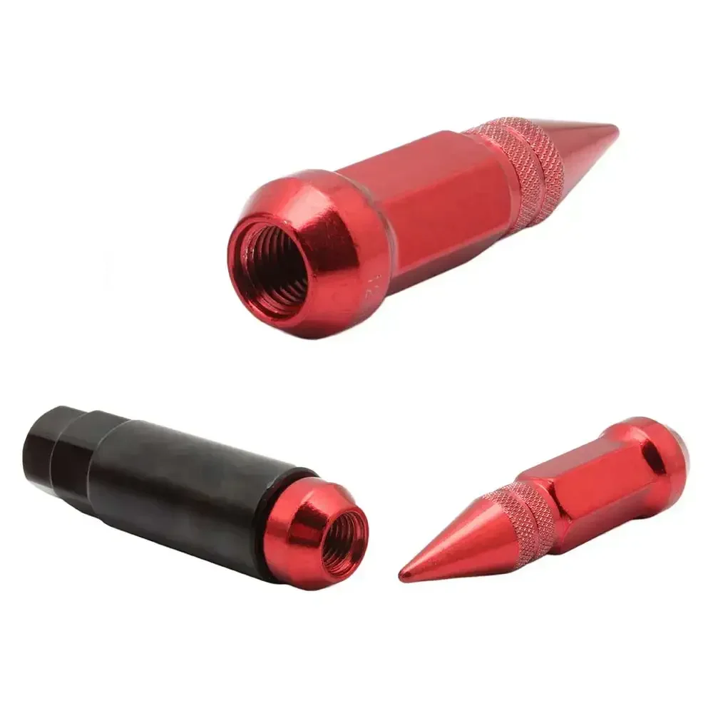 20 шт., гоночная композитная гайка, длинная гайка, стальная стопорная гайка колеса, гайка, болт с шипами, универсальные автомобильные гайки для стайлинга M12X1,5/M12X1,5