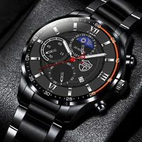 2022 luxury fashion mens watches men stainless steel quartz wrist watch calendar luminous clock man sport casual leather watch