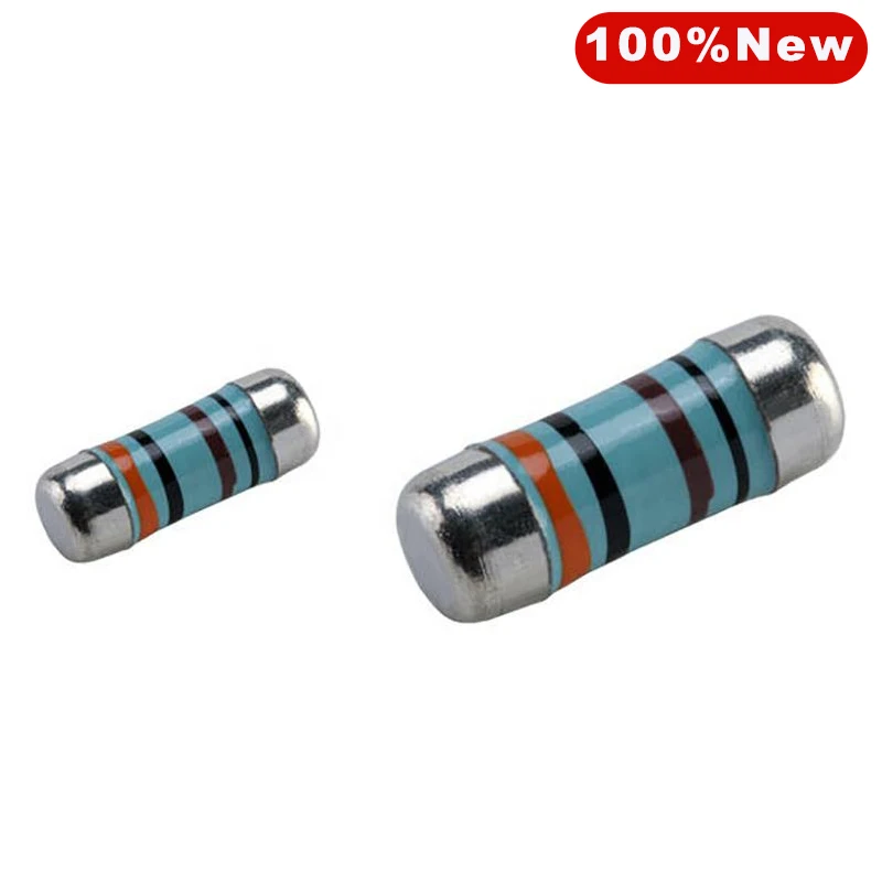 100 шт. SMD металлический пленочный прецизионный пластинчатый резистор 1% 0 5 Вт 0207 2 м