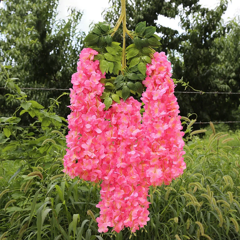 

6 Pack Wisteria Hanging Flowers Artificial White Wisteria Vine Silk Flower Garland for Wedding Arch Party Garden Home Decor DIY