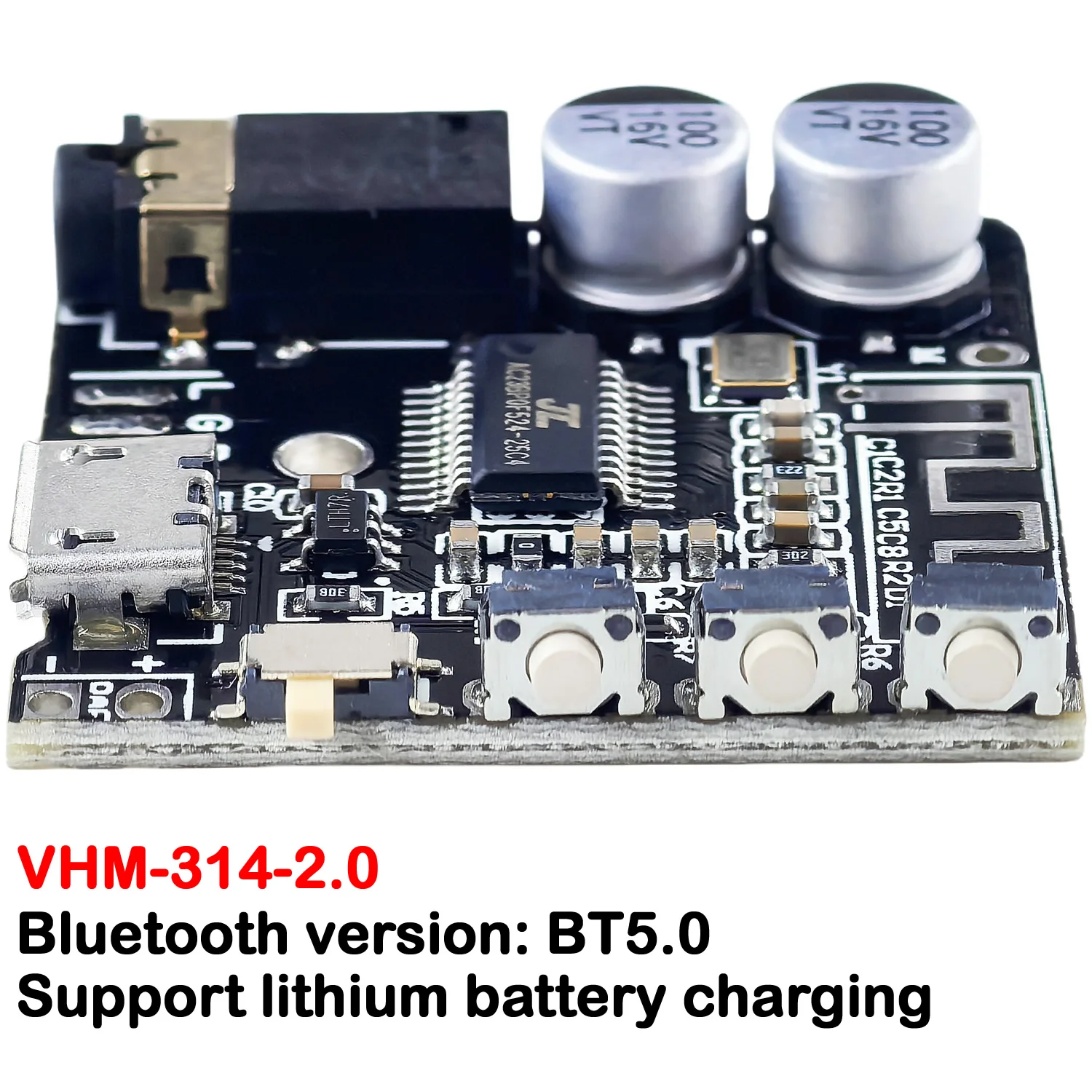 Плата аудиоприемника Bluetooth 3 7-5 В VHM-314 2 0 5 MP3-усилитель декодер без потерь