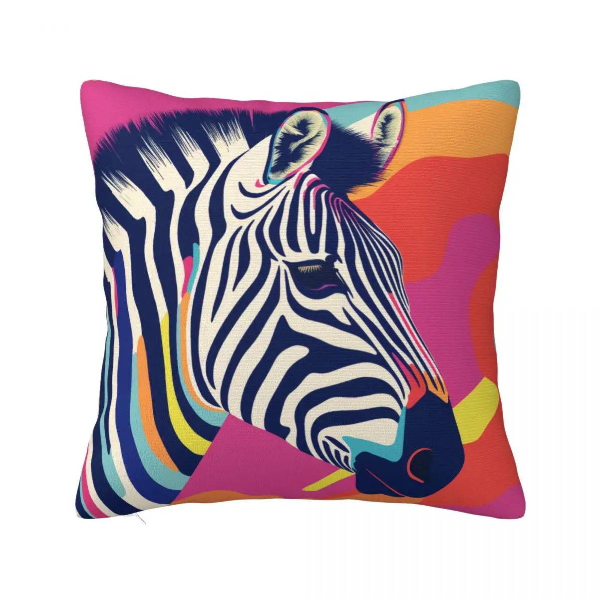 

Zebra Pillow Case Neo Fauvism Minimalism Retro Polyester Pillowcase Bedroom Zipper Spring Cover