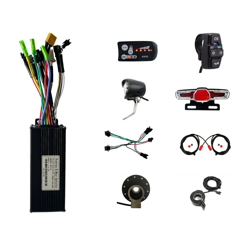 

36V 48V 750W 1000W E-Bike 30A Sine Wave Brushless Controller With KT S800 Display E-Bike Light Display Parts Kit