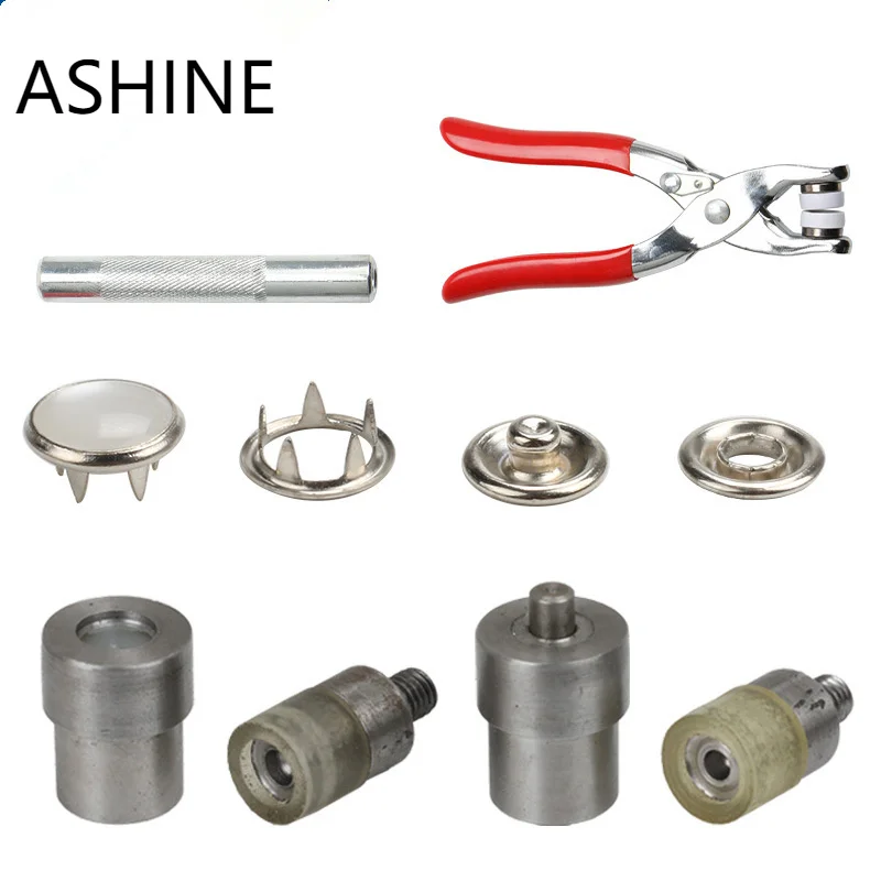 

Manual Install Metal Snap Fastener button Mold Dies Tools For Handmade Press Machines with Silver button60 set 7.5mm 9.5mm 11mm