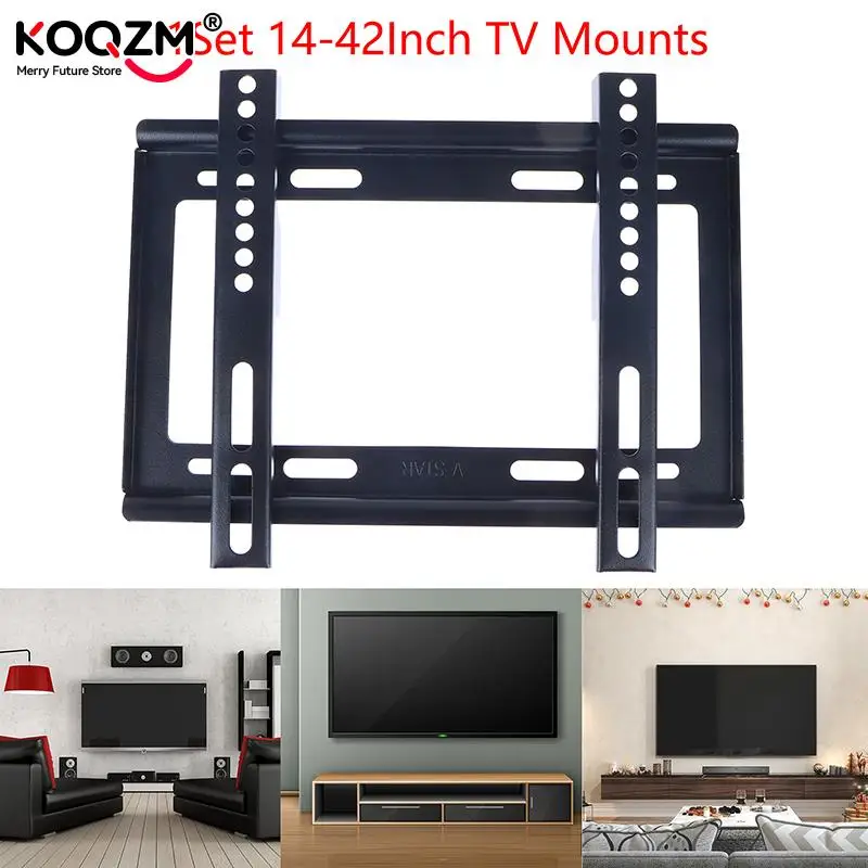 

14-42Inch TV Mounts LCD LED Monitor Wall Mount Bracket Fixed Flat Panel TV Frame with Screw Gasket Thickness 1.2MM