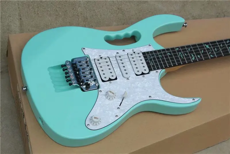 

Light blue electric guitar 21 to 24 frets well scalloped guitar Tree of Life Inlaid Fingerboard 2