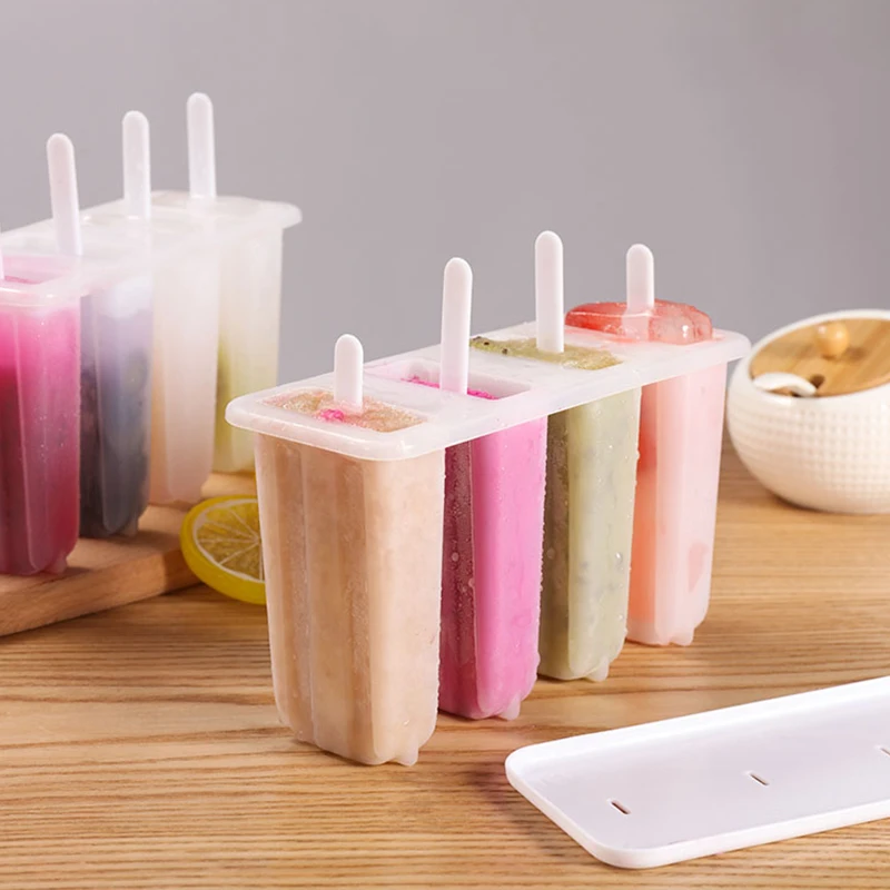 

Форма для мороженого «сделай сам», силиконовая форма для мороженого с крышкой, 4 ячейки, форма для мороженого, домашняя коробка для морожено...