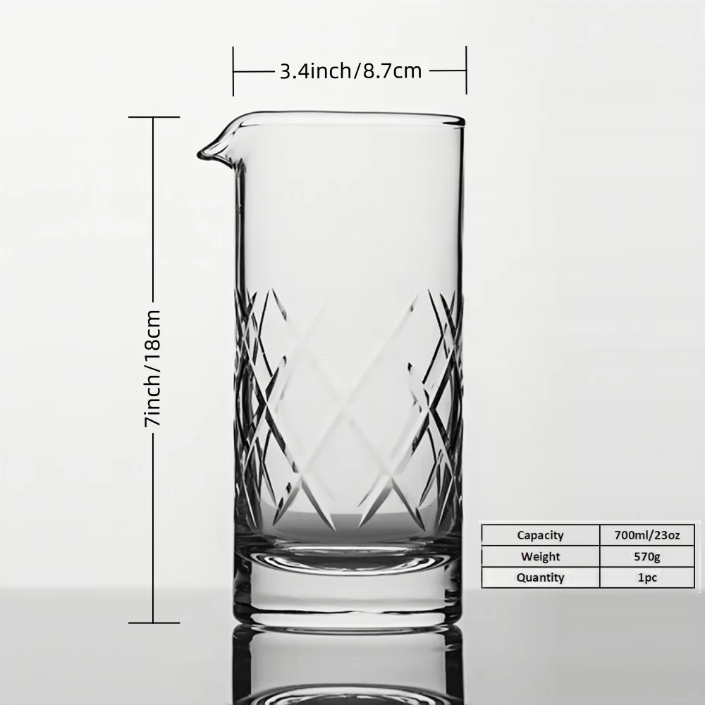 NOVARE 700 Мл/23 Унций Ручная Резная И Выдувная Стеклянная Смеситель Для Коктейлей